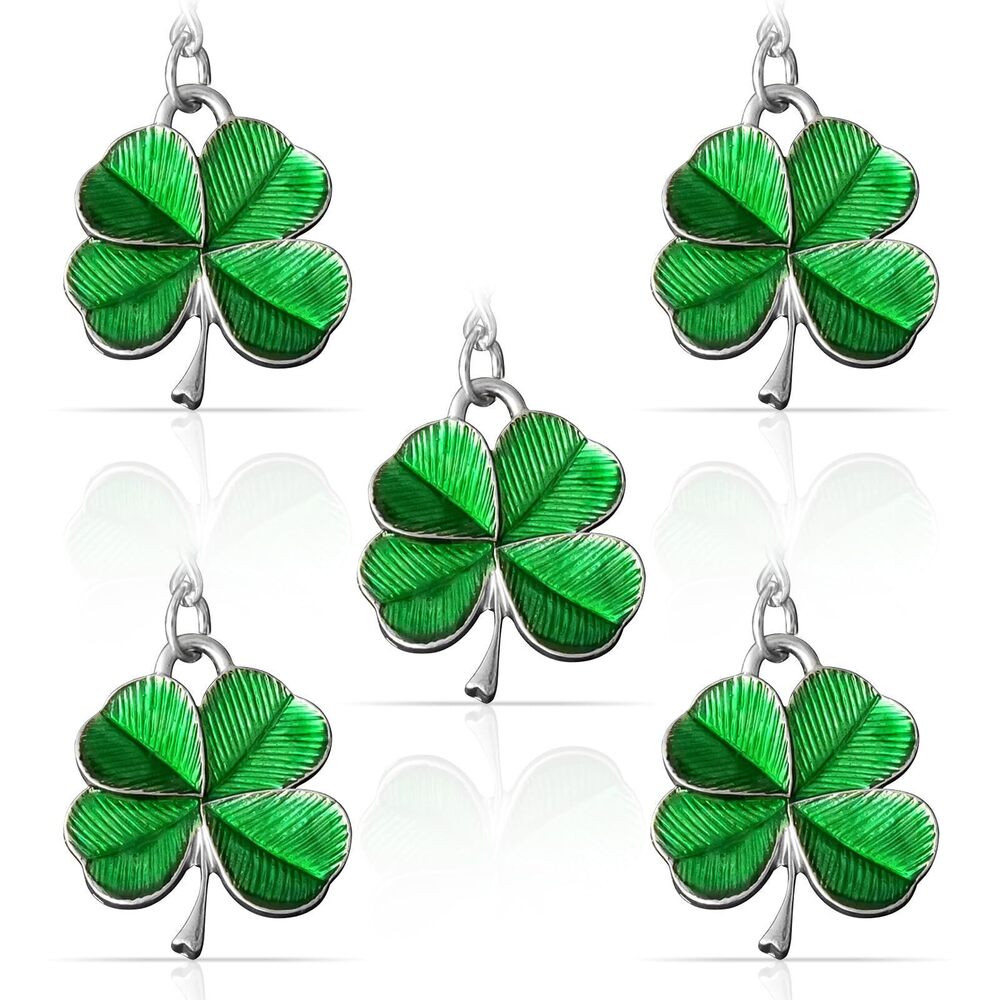 5154 Vintage Four Leaf Clover Keychain Shamrock Good Luck Keychain St